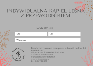 Bon podarunkowy na indywidualną kąpiel leśną