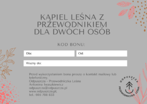 Bon podarunkowy na kąpiel leśną dla 2 osób